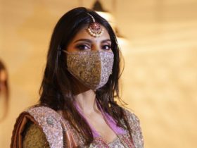 Miheeka Bajaj wearing Face Mask